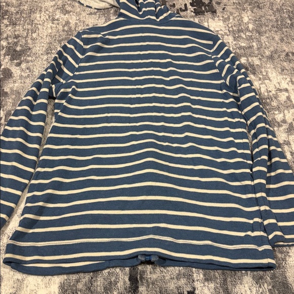 L.L. Bean Striped 100% Cotton Full Zip Jacket with Hood - Picture 6 of 6